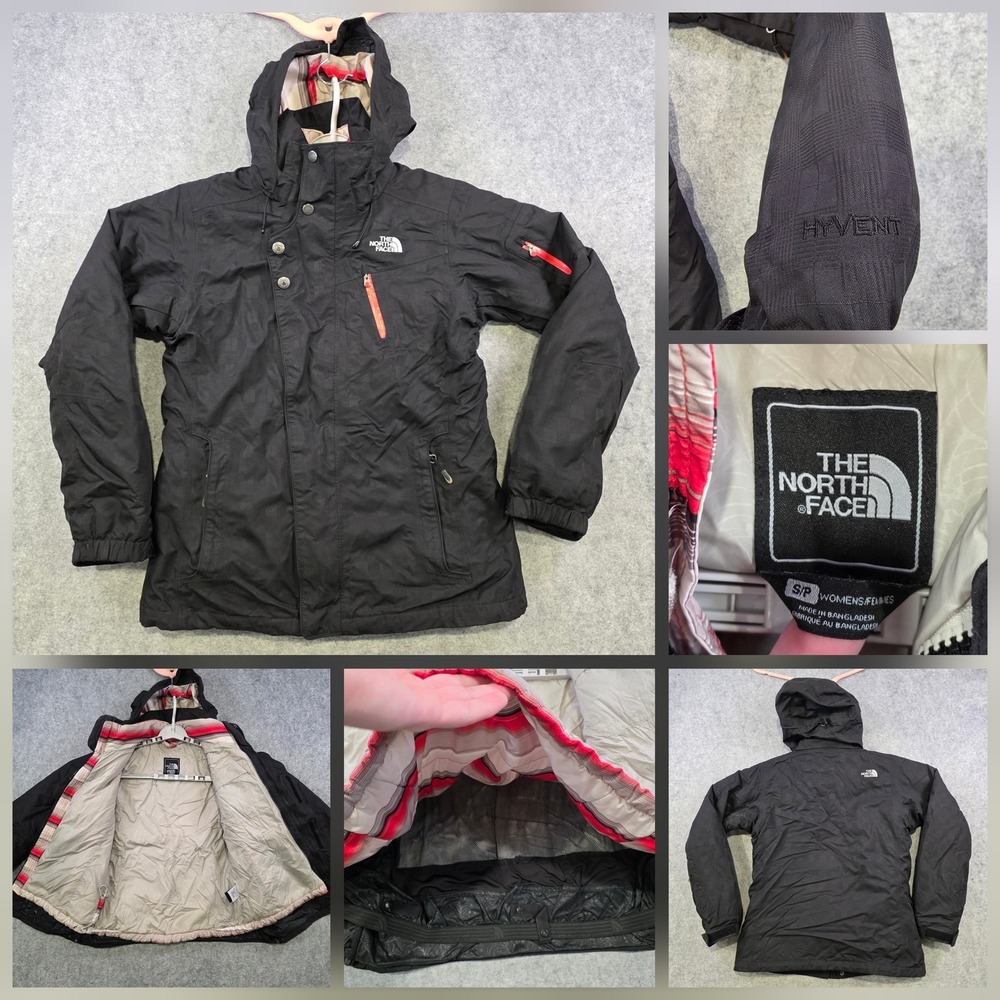 The North Face DryVent Jacket Womens Small Black Insulated Hooded Ski Snow